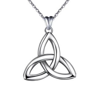 Love lucky Celtic Irish knot pendant chain necklace 925 silver stamped